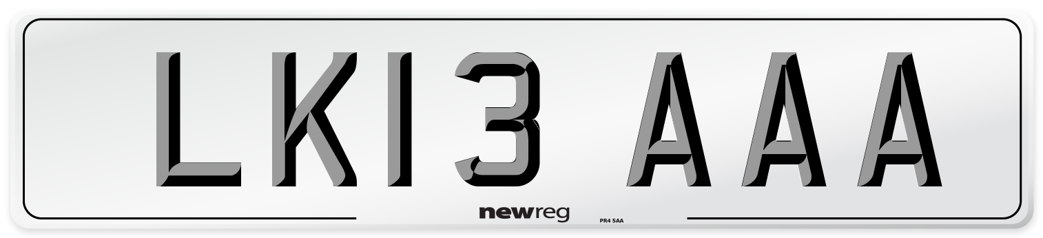 LK13 AAA Number Plate from New Reg